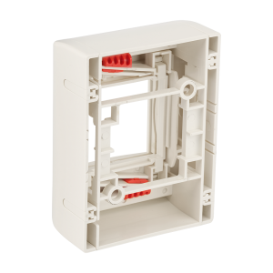 Wall mounting base outlet box for one Mosaic 45x45 module with side caps, white